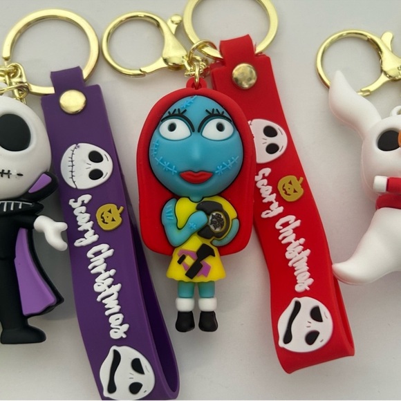 Disney's Nightmare Before Christmas Rubber Keychain Set of 4 NEW - Picture 6 of 12